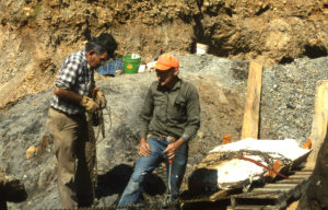 Cephis Hall and Sid Love excavating Acro's skull (1 of 2).
