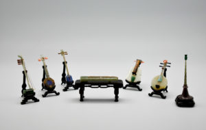 Miniature Chinese instruments on display at the Museum
