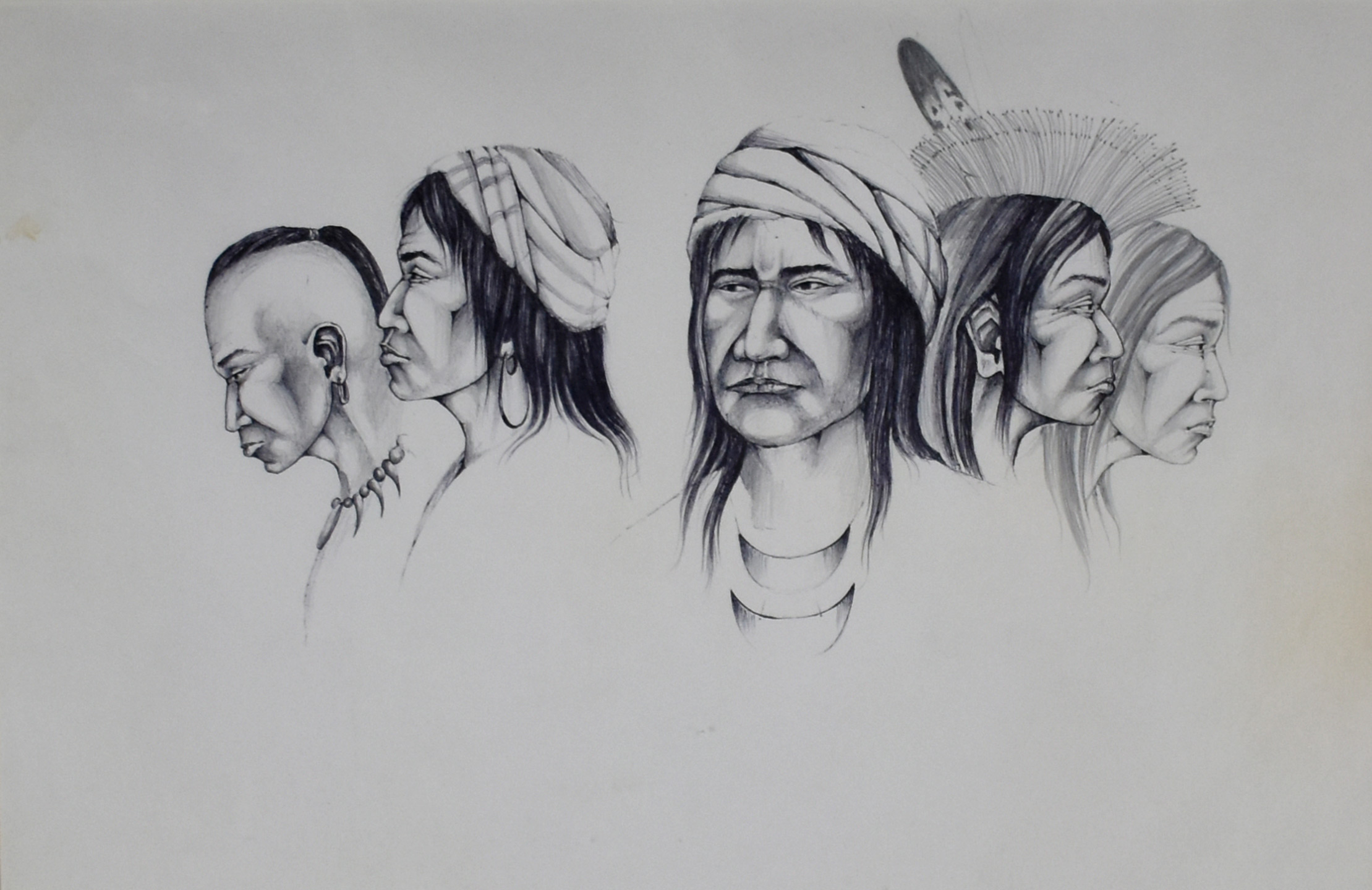 A portrait of five creek/seminole men by Lee Joshua